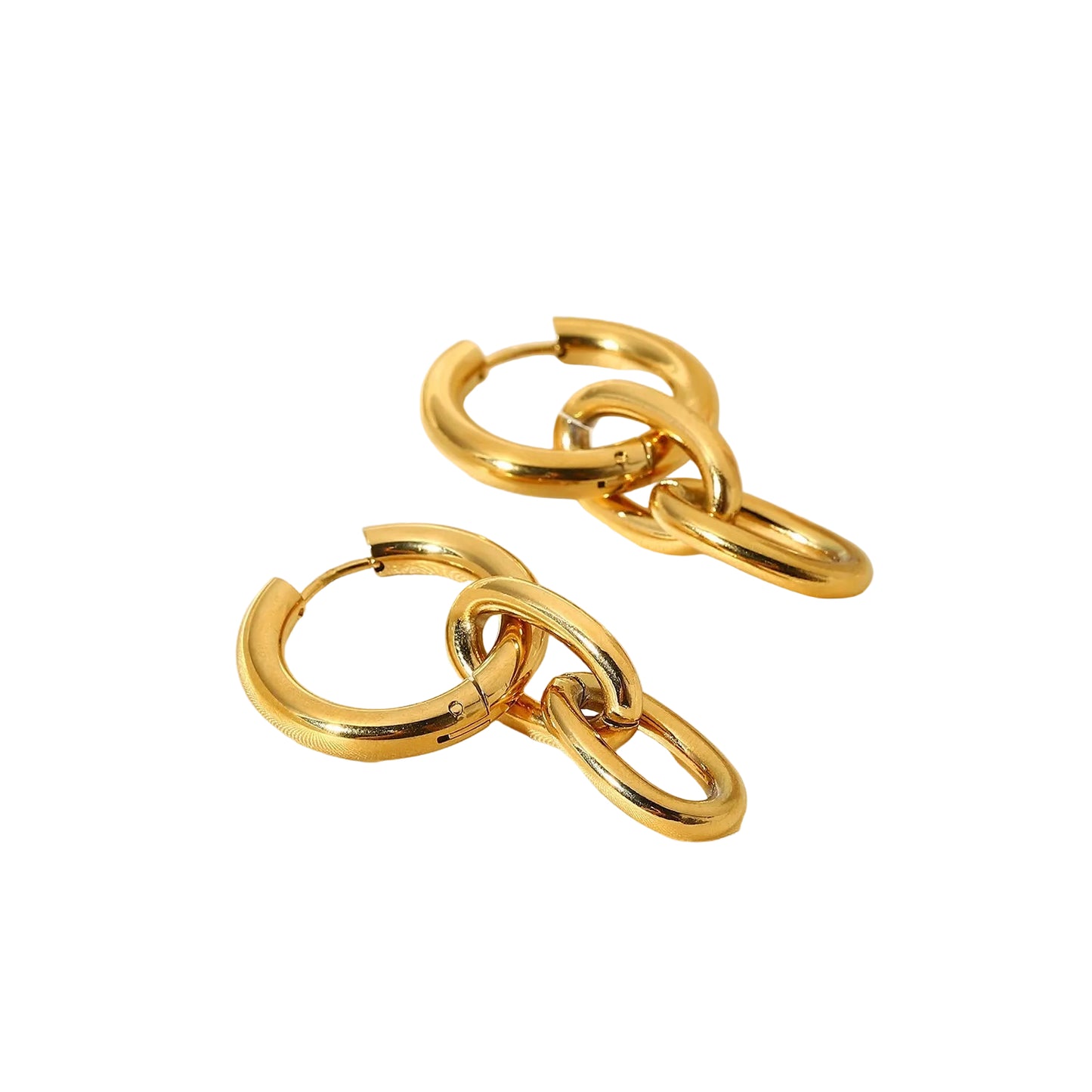 14K Convertible Chunky Dangle Hoop Earrings