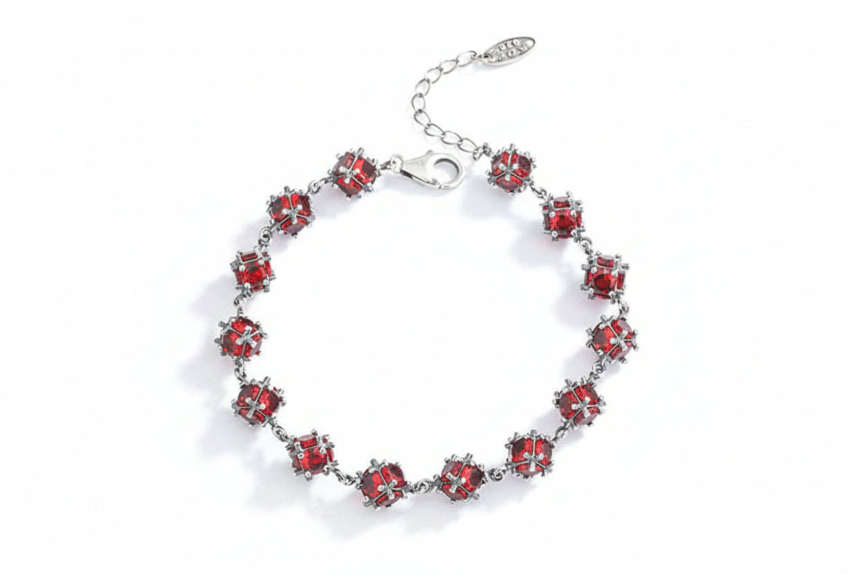 Glazed Red Zirconium Bracelet
