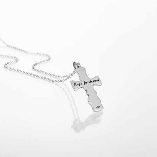 Celtic Cross Necklace with Dragon Motif