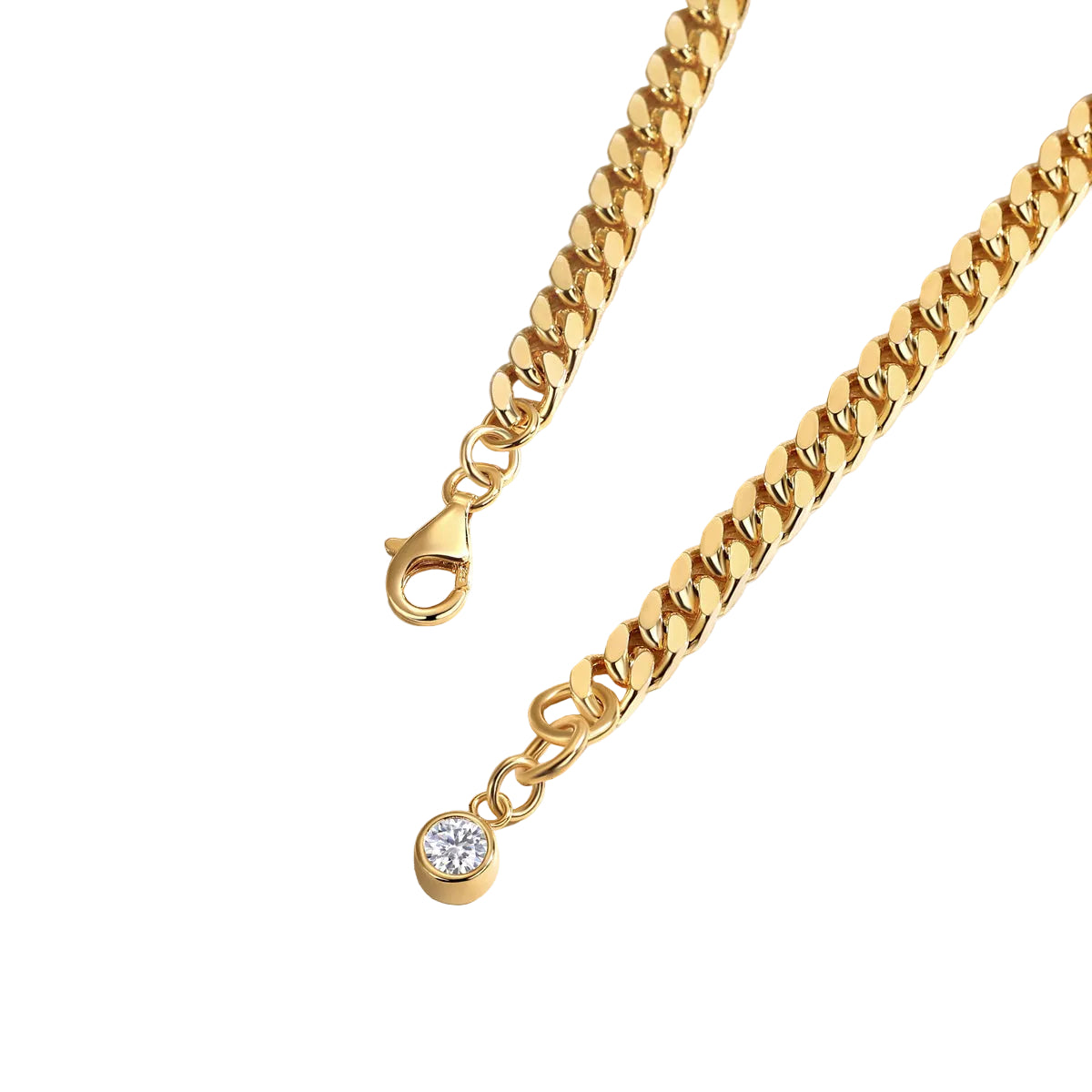 24k Gold Cuban Link Moissanite Bracelet