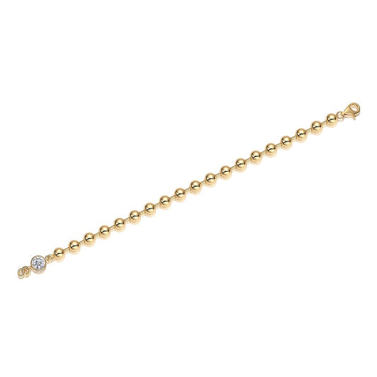 24k Gold Moissanite Beaded Bracelet