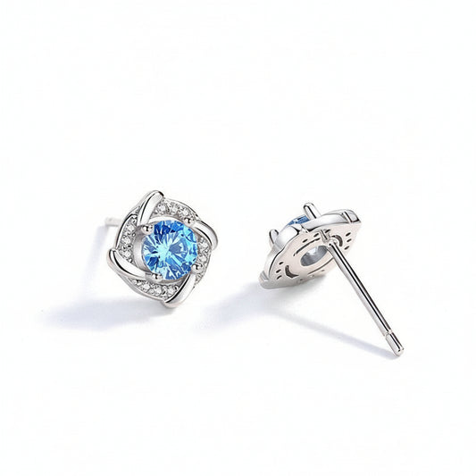 S999 Blue Windmill Zircon Earrings