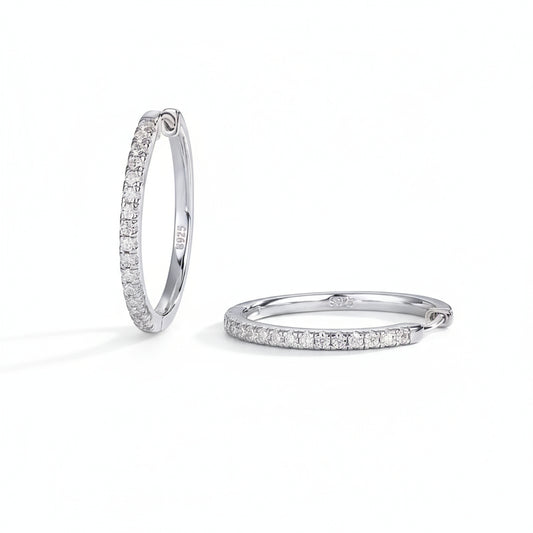 Platinum Moissanite Hoops