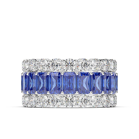 Blue Zircon Eternity Band