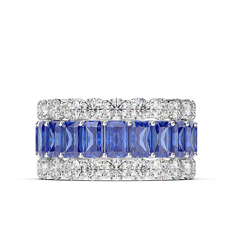 Blue Zircon Eternity Band