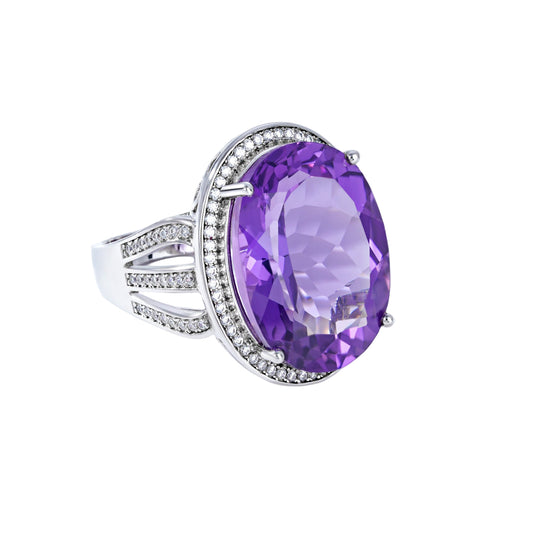 Amethyst Split Shank Ring