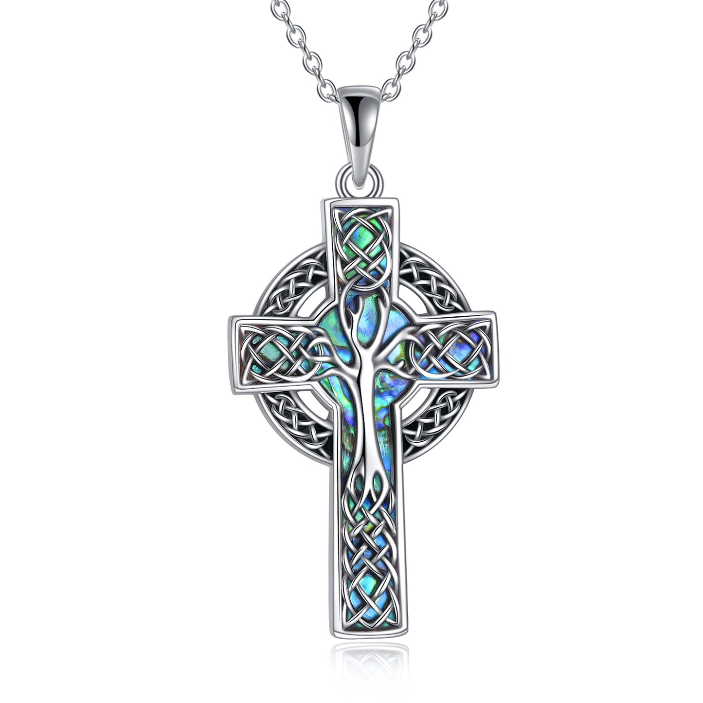 Abalone Celtic Cross Pendant