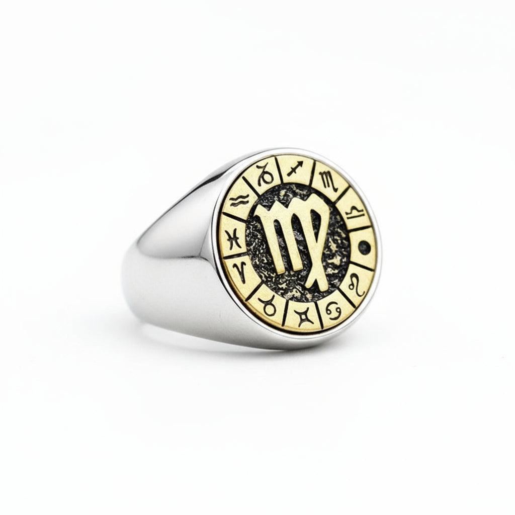 Men's Twelve Signs Of The Zodiac Constellation Ring
