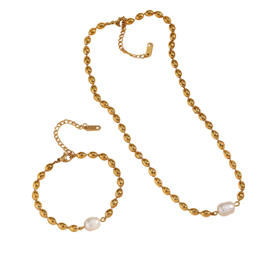 18k Neptune Freshwater Pearl Bracelet or Necklace