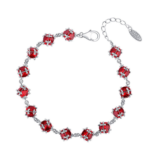 Glazed Red Zirconium Bracelet 