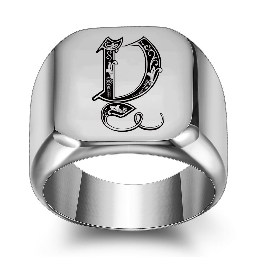 Men's Royal Monogram Initial Ring  (W,M,X,Y,Z)