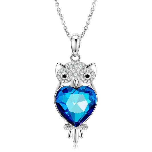 Blue Owl Crystal Zirconia Necklace