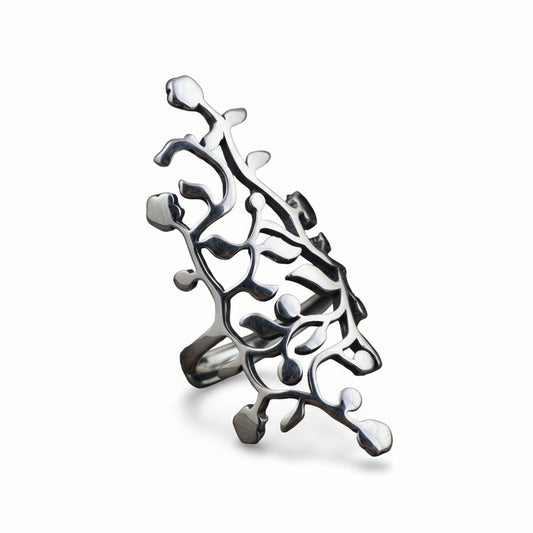 Elongated Olive Branch Ring