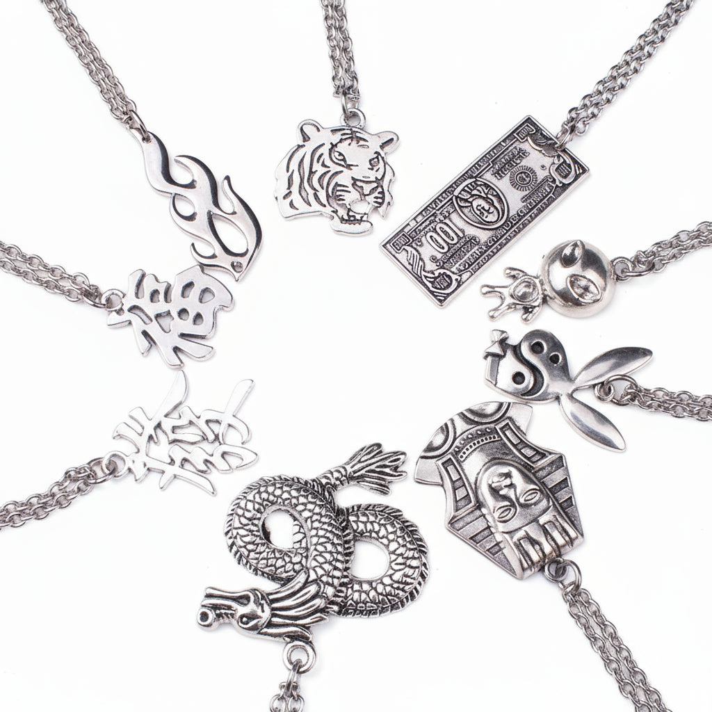 Stainless Steel Unisex Symbol Necklaces