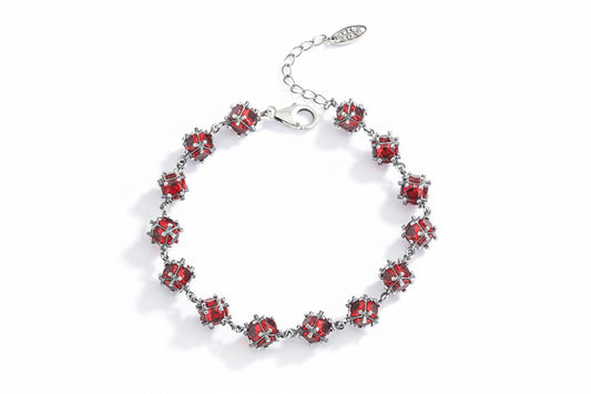 Glazed Red Zirconium Bracelet 