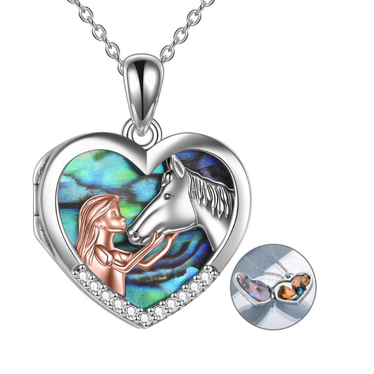 Silver Girl & Horse Locket Necklace