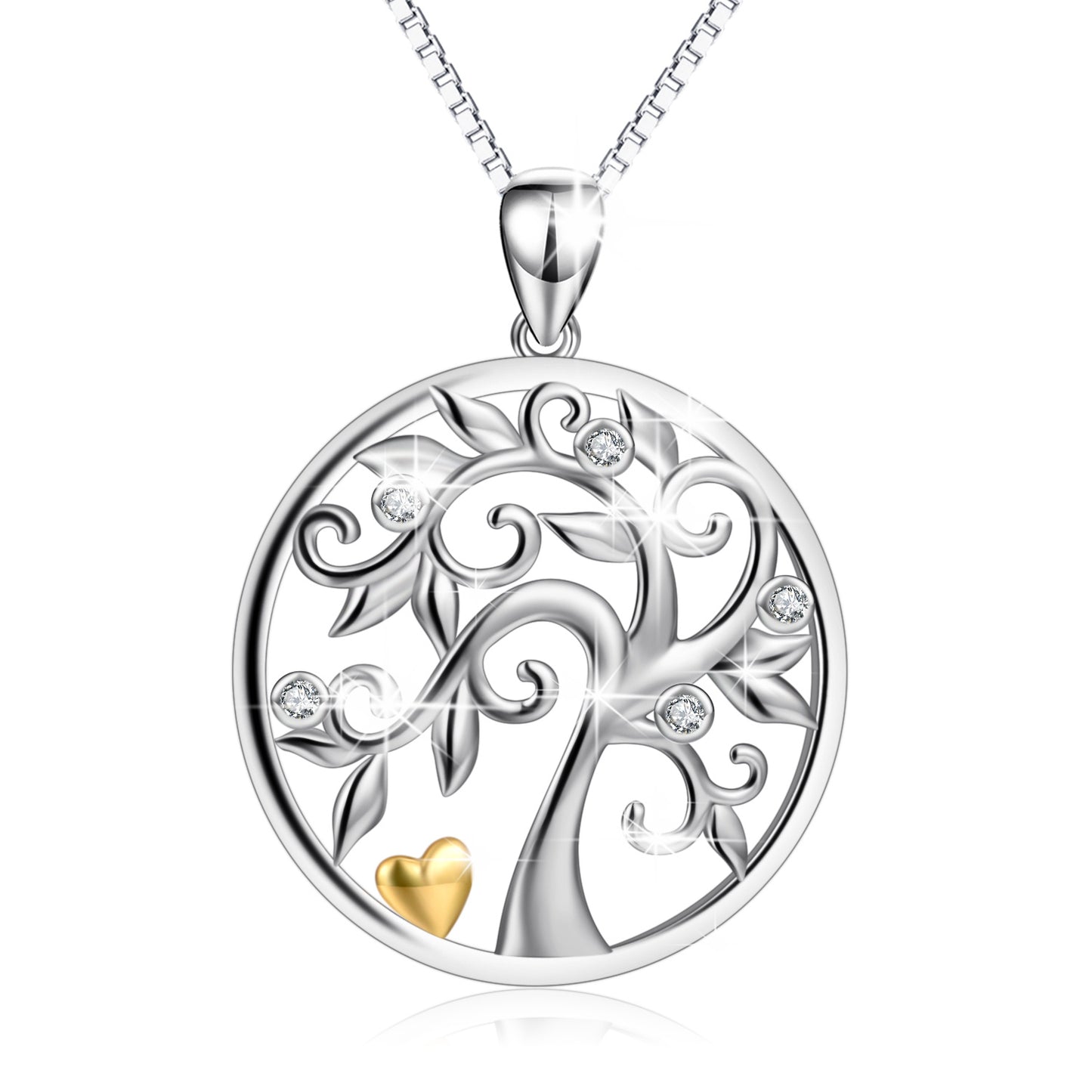 Hollow Life Tree Diamond Necklace