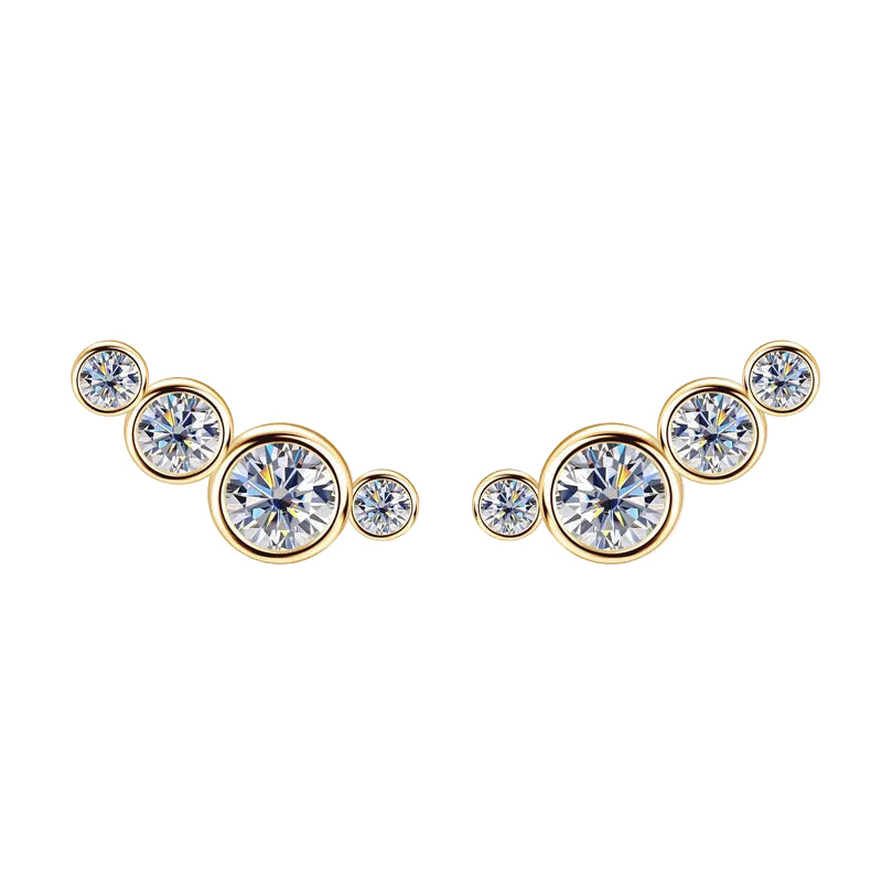 14k Curved Karat Climber Earrings