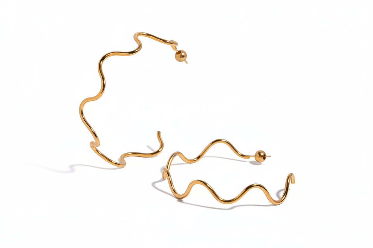 18K Gold Wave Jewelry