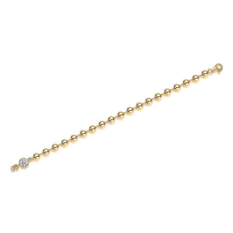 24k Gold Moissanite Beaded Bracelet