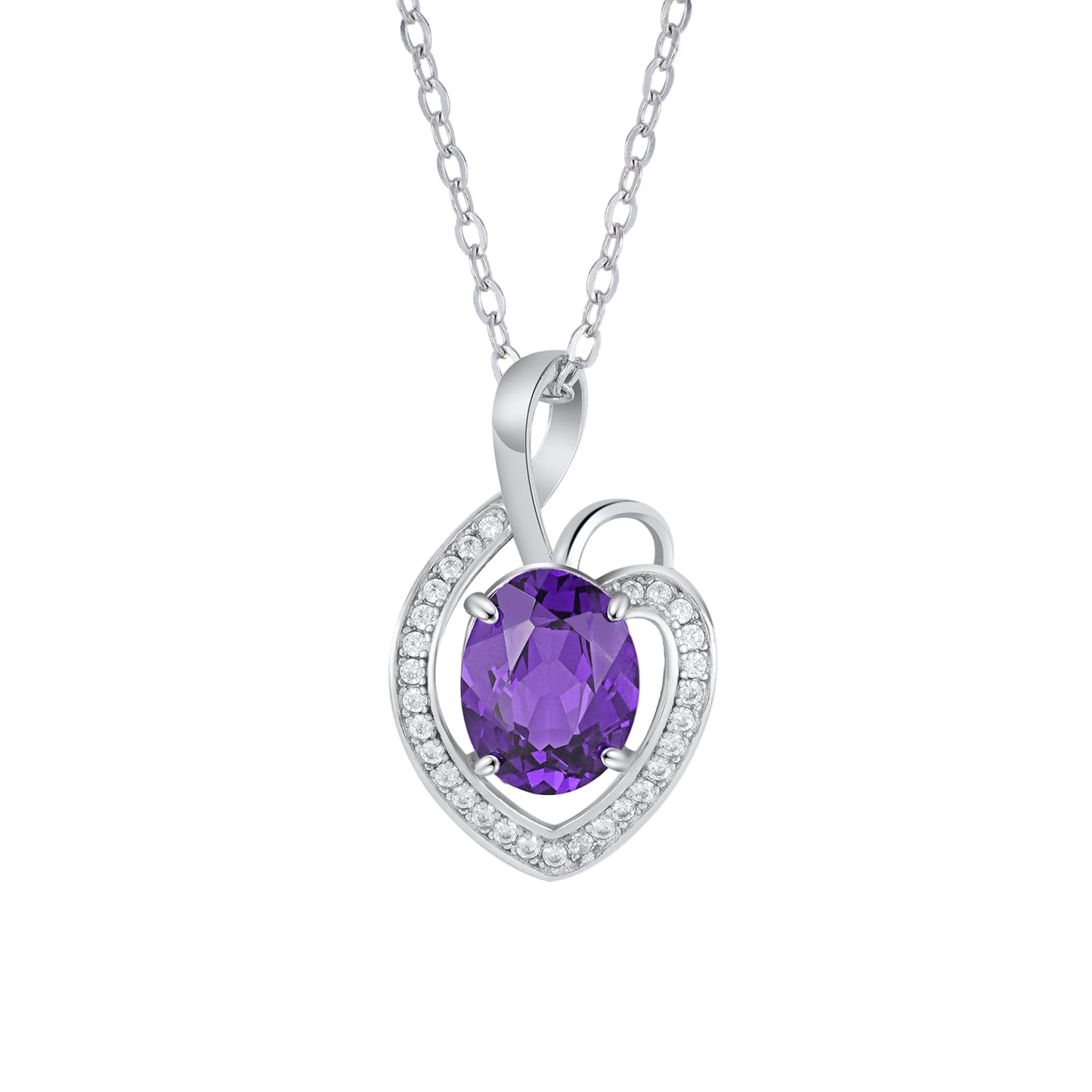 Amethyst Heart Pendant