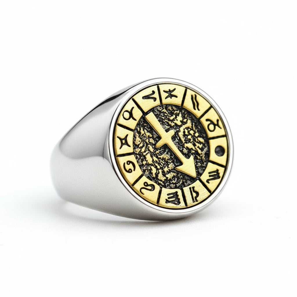 Men's Twelve Signs Of The Zodiac Constellation Ring