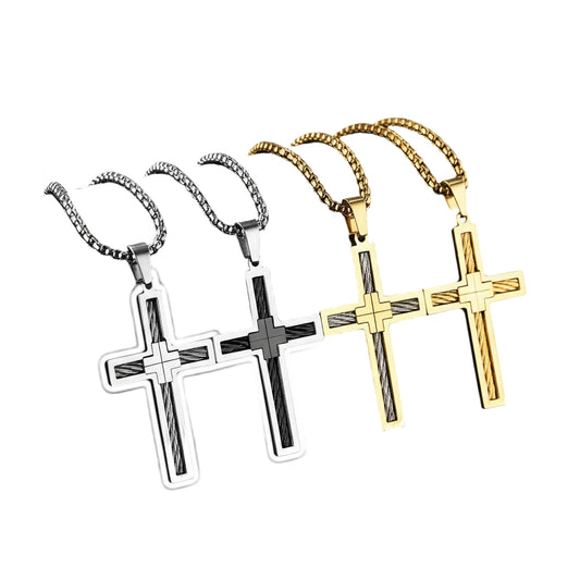 Men’s Titanium Wire Cross Necklace
