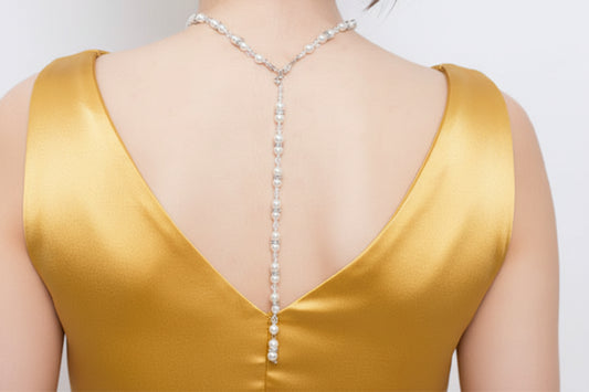 Handmade Pearl Crystal Backdrop Necklace
