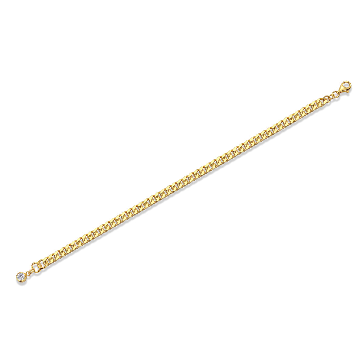 24k Gold Cuban Link Moissanite Bracelet