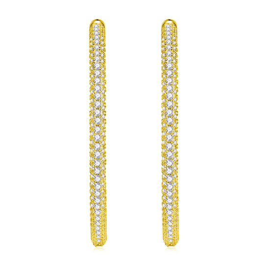 24k Large Moissanite Hoop Earrings