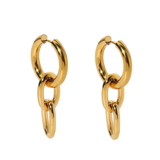 14K Convertible Chunky Dangle Hoop Earrings