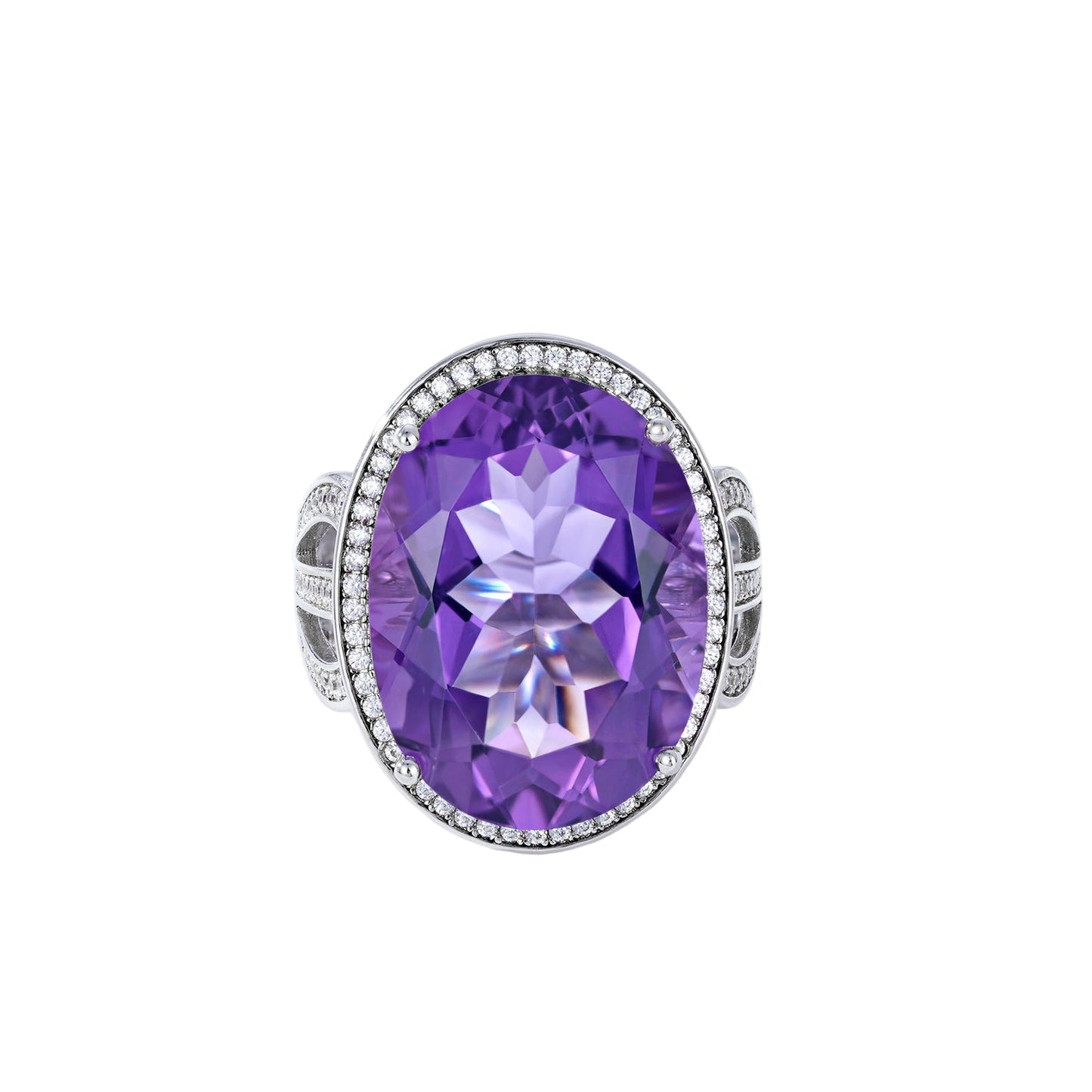 Amethyst Split Shank Ring