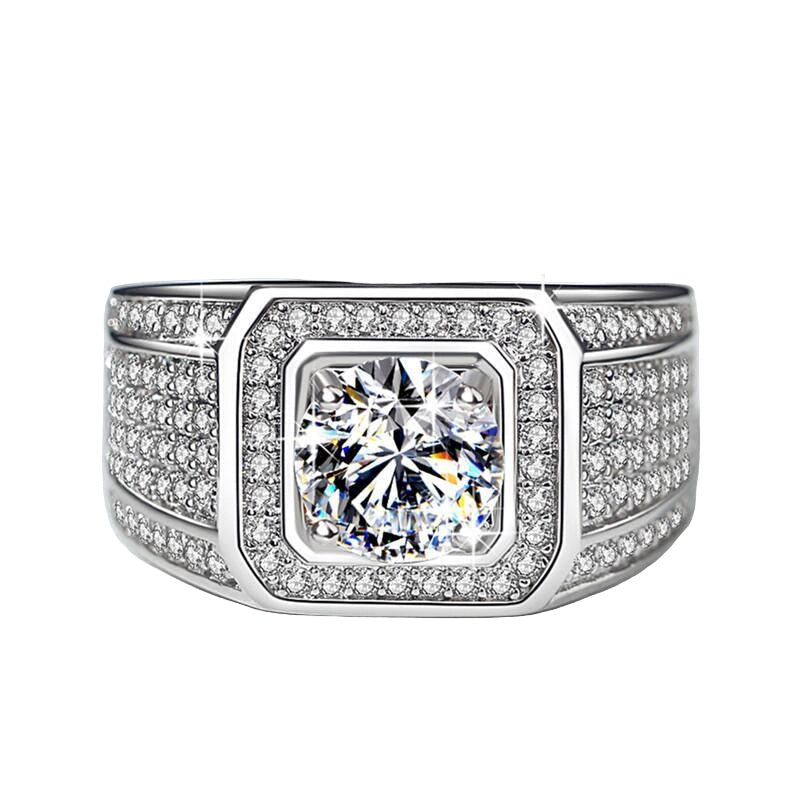 Men's Inlaid Full Diamond /Pave Setting Ring