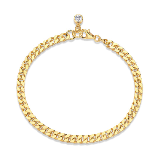 24k Gold Cuban Link Moissanite Bracelet