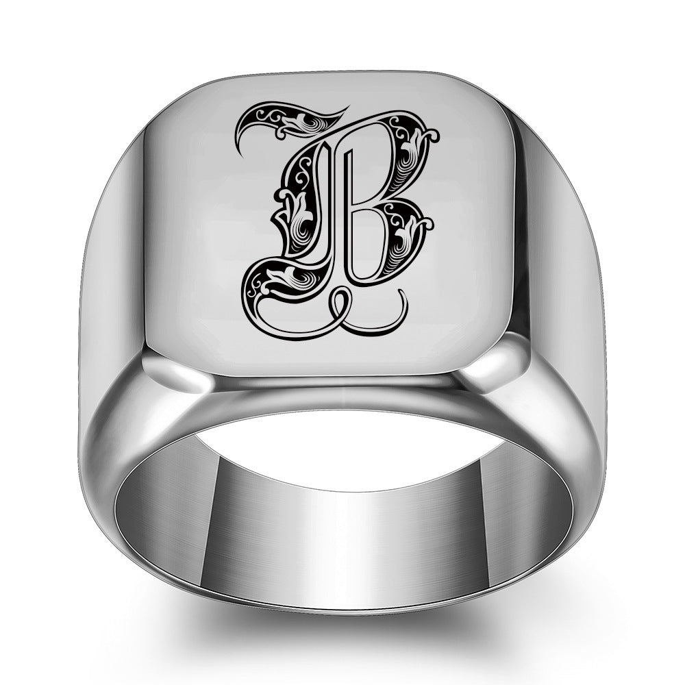 Men's Royal Monogram Initial Ring
