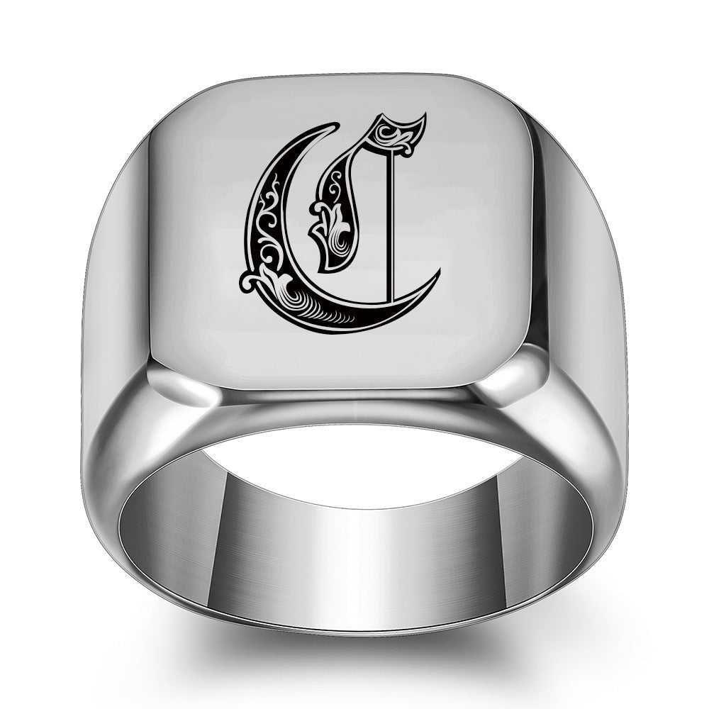 Men's Royal Monogram Initial Ring