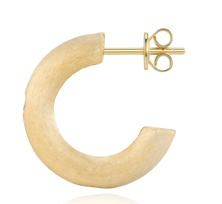 24k Gold Chunky Moissanite Hoop Stud Earring