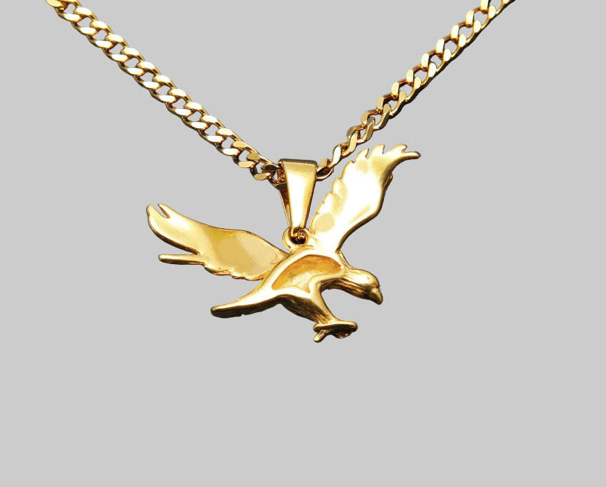 20k Gold Cuban Chain &  Eagle Pendant