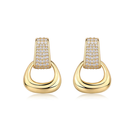 24k Moissanite Geometric Drop Earrings