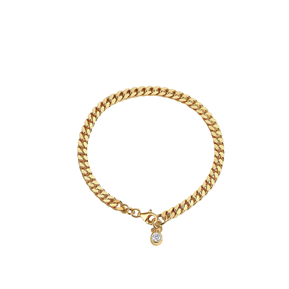 24k Gold Cuban Link Moissanite Bracelet