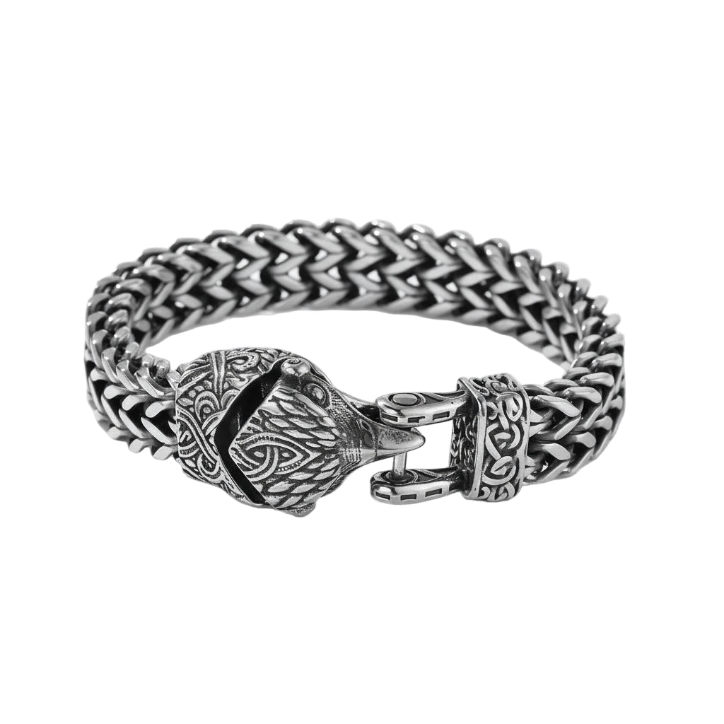 Titanium Men's Vintage Viking Animal Head  Bracelet