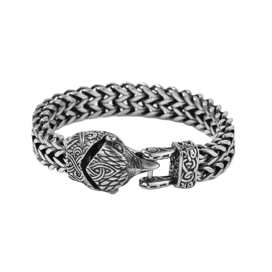Titanium Men's Vintage Viking Animal Head  Bracelet