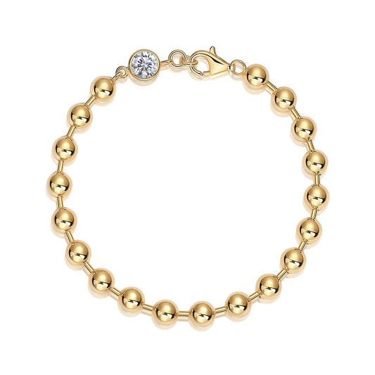 24k Gold Moissanite Beaded Bracelet